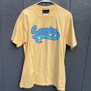 Snoopy Peanuts Collection Yellow T-Shirt Tee L